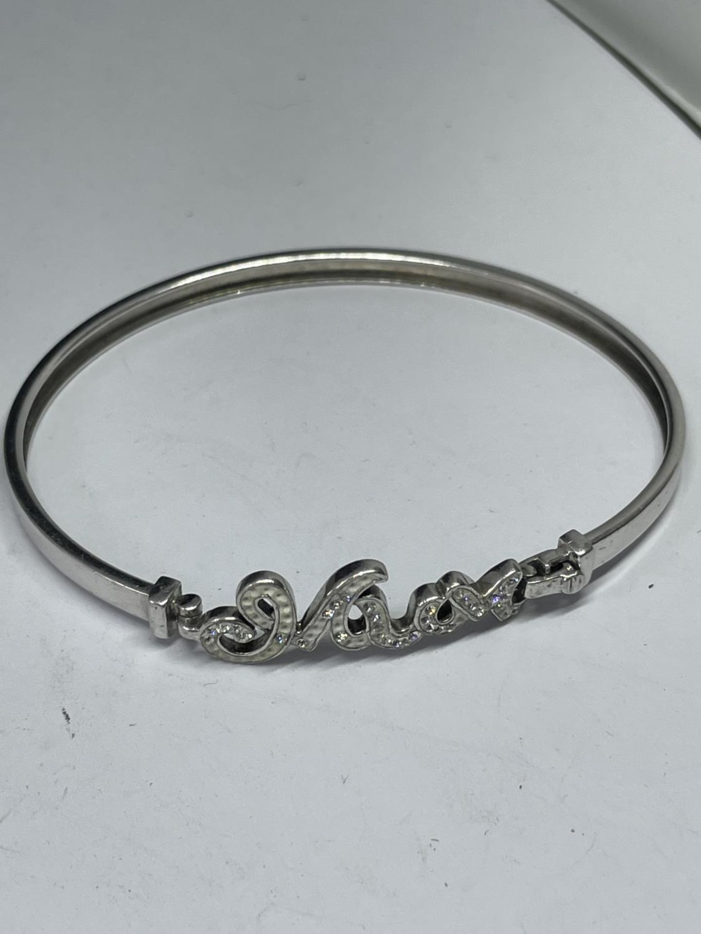 TWO MARKED SILVER BANGLES ONE WITH MUM - Image 3 of 4