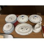 A QUANTITY OF ROYAL DOULTON 'OLD COLONY' TABLEWARE TO INCLUDE DINNER PLATES, SIDE PLATES, TUREENS,