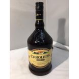 A 1 LITRE BOTTLE OF CAROLANS FINEST BLEND OF IRISH CREAM, MADE-WINE AND HONEY. PRODUCE OF IRELAND