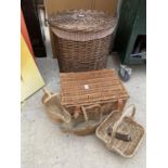 AN ASSORTMENT OF WICKER BASKETS