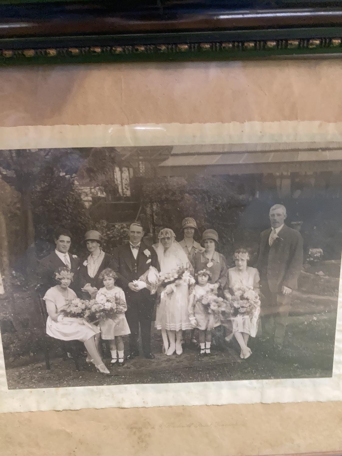 A FRAMED VINTAGE PHOTOGRAPH OF A WEDDING - Image 2 of 3