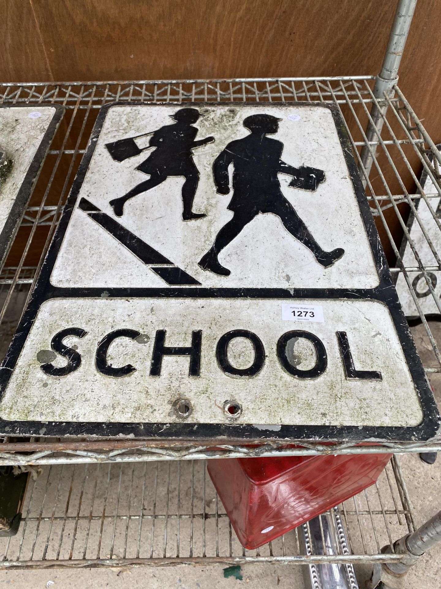 A BELIEVED ORIGINAL 'SCHOOL CROSSING' SIGN