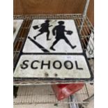 A BELIEVED ORIGINAL 'SCHOOL CROSSING' SIGN