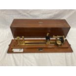 A VINTAGE JAMES HEAL & CO LTD ABONAIR TEXTILE TESTING MACHINE RICHMOND WORKS 71-194 IN A MAHOGANY