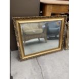 A MODERN GILT FRAMED WALL MIRROR, 29X24"