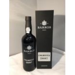 A 75 CL BOTTLE OF 2007 BARROS PORT (CONSIDERED TO BE THE BEST YEAR OF THE DECADE)