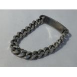 A HEAVY MARKED SILVER IDENTITY BRACELET