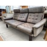 A MODERN 1970'S STYLE BUTTON-BACK THREE SEATER SETTEE