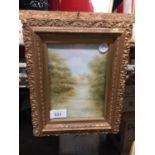 A SMALL FRAMED WATERCOLOUR OF THE THAMES SIGNED A. M. KAYLL 1922 25.5CM X 20.5CM