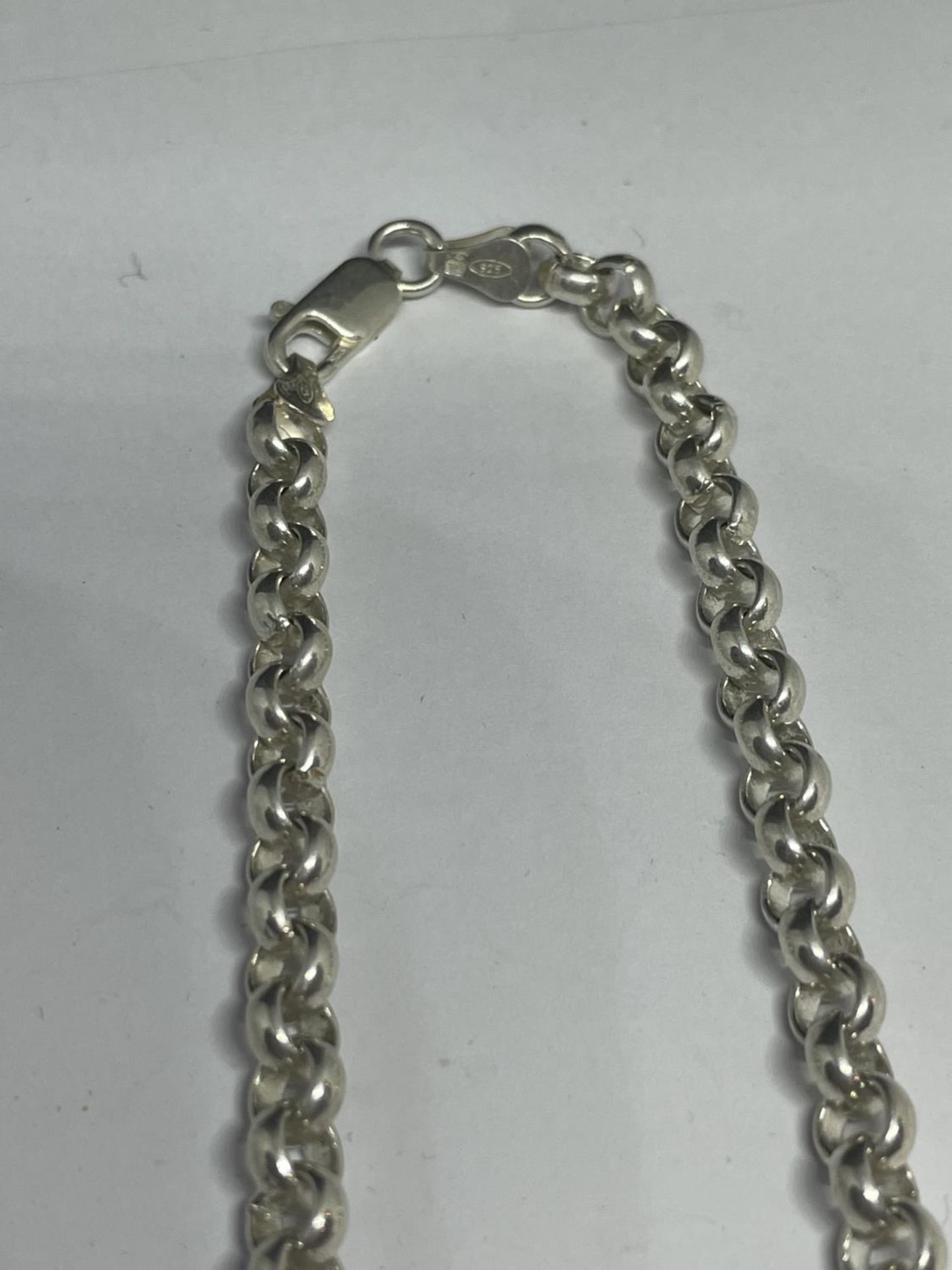 A HEAVY MARKED SILVER BELCHER NECKLACE LENGTH 18 INCHES - Image 3 of 3