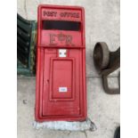 A VINTAGE RED POST BOX