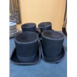 FOUR VINTAGE TOP HATS