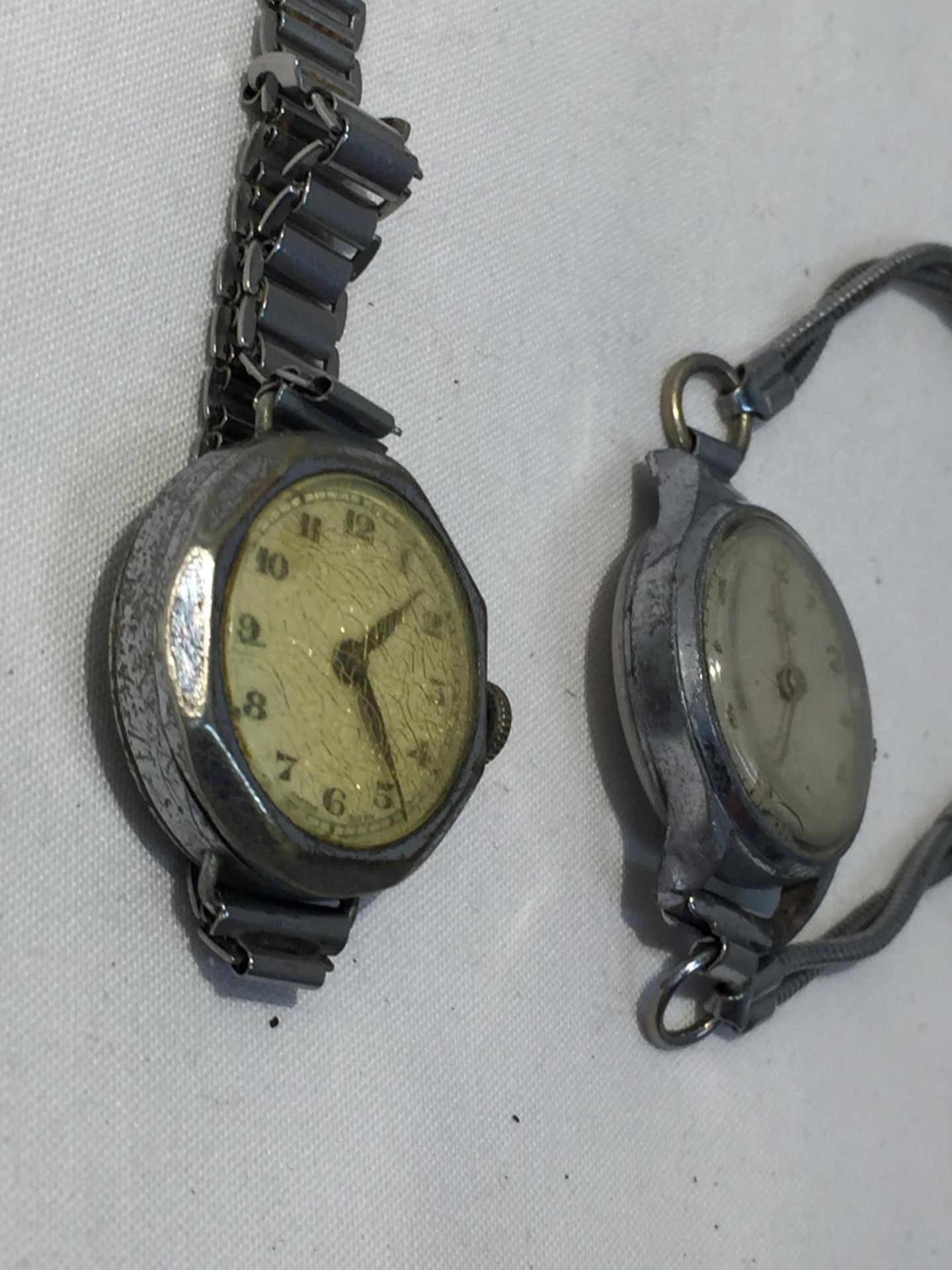 TWO WWI TRENCH WATCHES SEEN WORKING BUT NO WARRANTY - Image 5 of 8