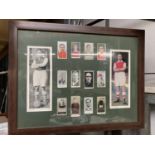 A FRAMED SET OF CIGARETTE CARDS DEPICTING ARSENAL'S GREATEST PLAYERS