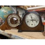 A TEAK CASED WHITTINGTON WESTMINSTER CHIME MANTLE CLOCK AND A SMITHS MAHOGANY CASED MANTLE CLOCK