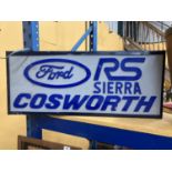 A FORD RS SIERRA COSWORTH ILLUMINATED LIGHT BOX SIGN 80CM X 33CM X 10CM