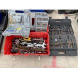 VARIOUS TOOLS TO INCLUDE SPANNERS, DRILL BITS, RAW PLUGS, SCREWS ETC