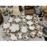 A LARGE QUANTITY OF ROYAL ALBERT 'OLD COUNTRY ROSES' TO INCLUDE DINNER PLATES, TEAPOT, CREAM JUG,