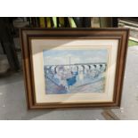 A SIGNED BERYL BAGULEY, LIMITED EDITION 145/500 PRINT OF STOCKPORT VIADUCT - NO GLASS TO FRAME