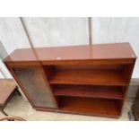 A BERESFORD & HICKS MAHOGANY BOOKCASE WITH ONE GLAZED SECTION, 54" WIDE