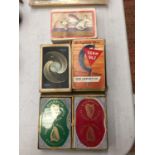 FIVE VINTAGE PACKS OF PLAYING CARDS TO INCLUDE GUINNESS, ETC