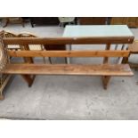 A MID 20TH CENTURY PINE BENCH, 84" WIDE