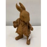 A CAST MR RABBIT WITH A RUST FINISH HEIGHT 26CM