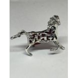 A MARKED SILVER MINIATURE HORSE PIN CUSHION