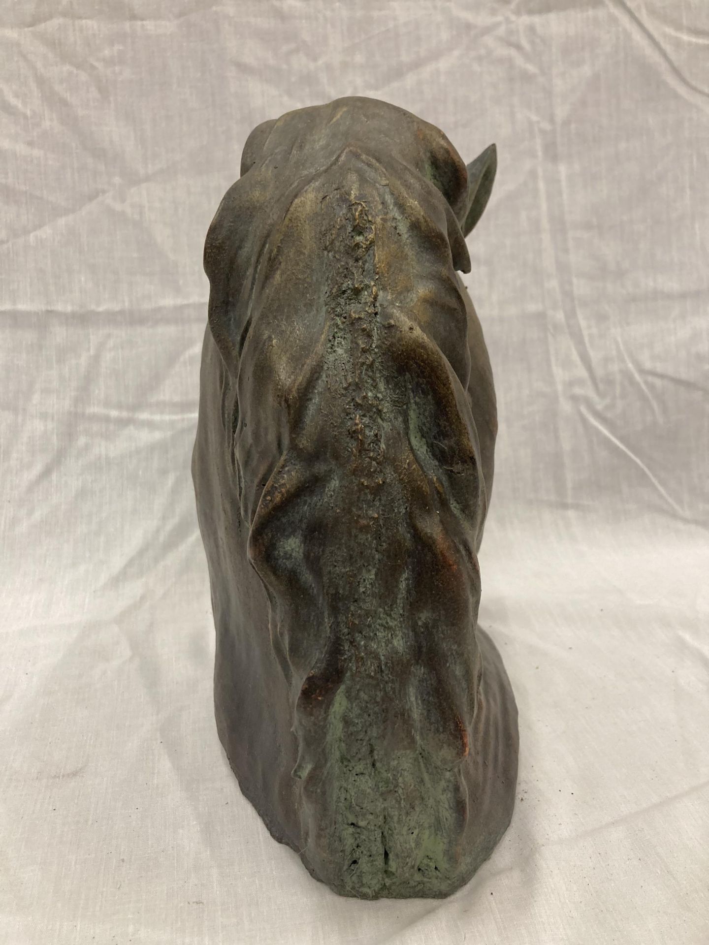 A BRONZE HORSE HEAD BUST HEIGHT 31CM - Bild 3 aus 7