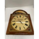 A EWD. DILLON, WATERFORD WALL CLOCK WITH HUNTING DECORATION