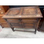 AN EARLY 20TH CENTURY 'ELITE O PHONE' GRAMOPHONE CABINET ON BARLEYTWIST LEGS AND STRETCHERS, 36".