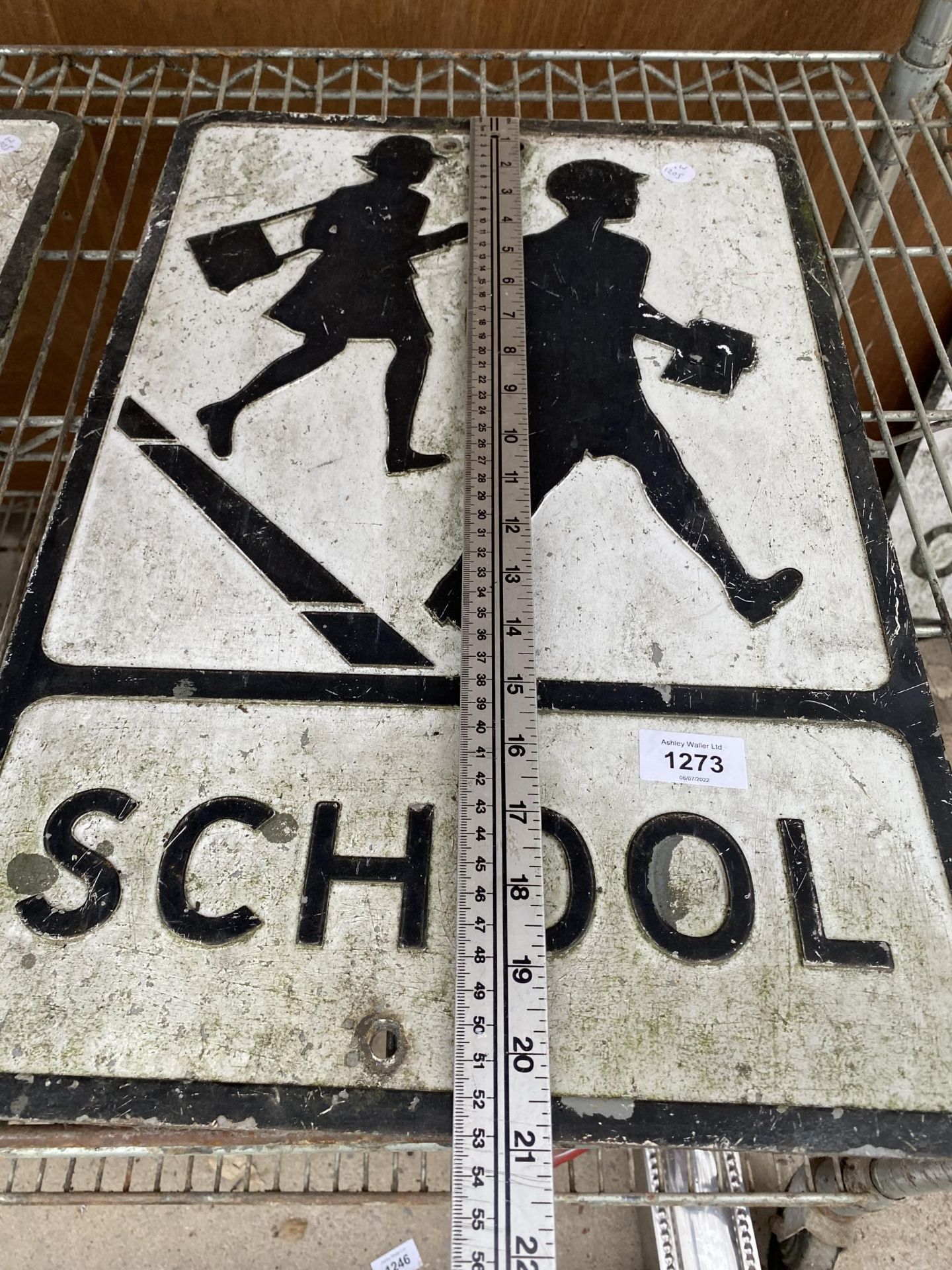 A BELIEVED ORIGINAL 'SCHOOL CROSSING' SIGN - Image 2 of 2