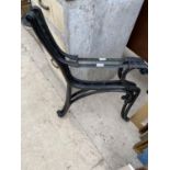 A PAIR OF HEAVY CAST IRON BENCH ENDS
