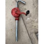 A MANUAL HAND WIND OIL DRUM PUMP