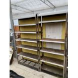 TWO SECTIONS OF METAL SHELVING STORAGE