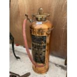 A VINTAGE WATERLOO COPPER FIRE EXTINGUISHER MADE IN 1962 (H:58CM)