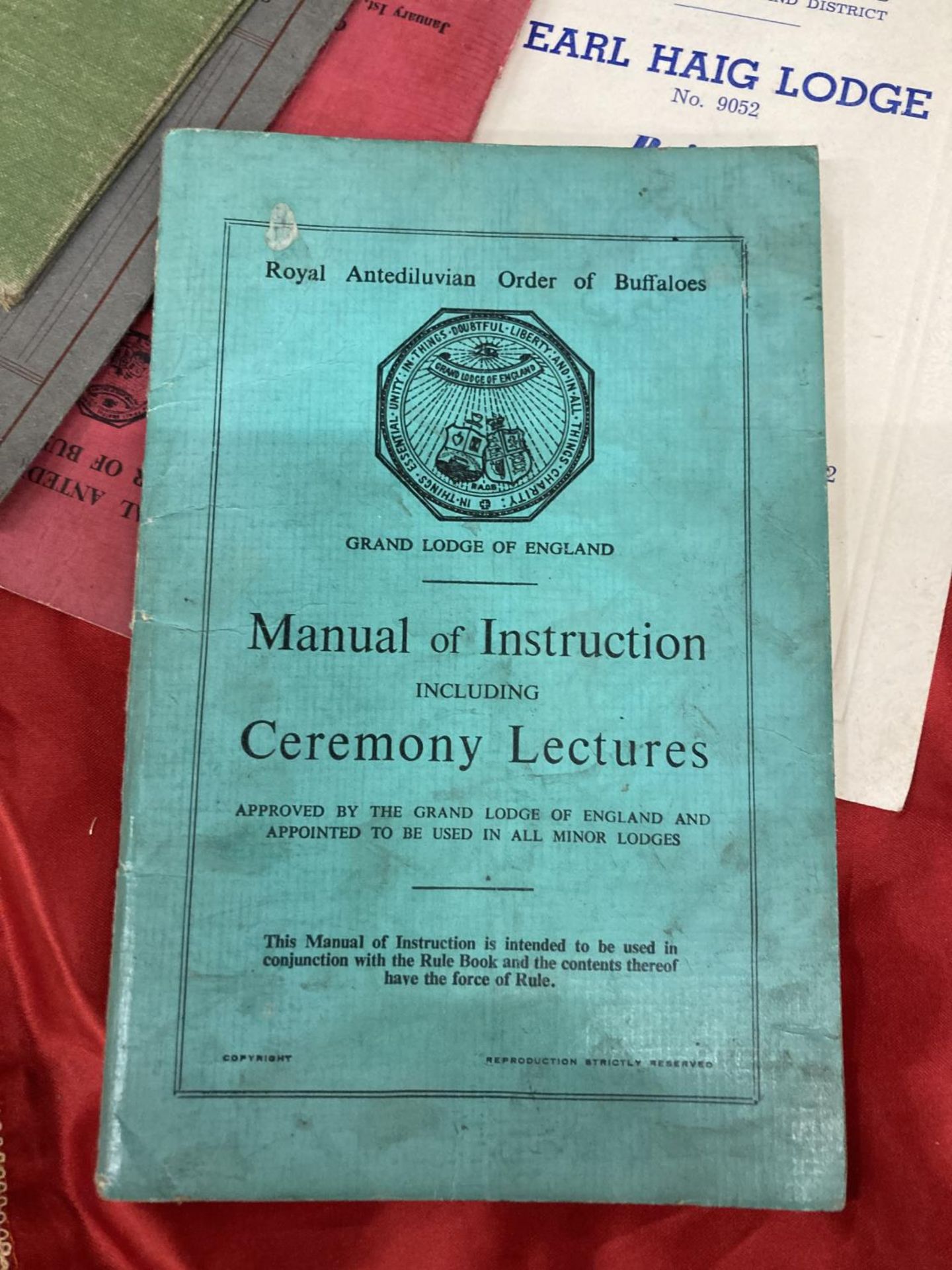 A MASONIC EMBROIDERED CLOTH AND BOOKLETS - Image 2 of 4