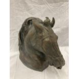 A BRONZE HORSE HEAD BUST HEIGHT 31CM