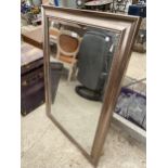 A MODERN 'ROCHELLE' SILVER GILT WALL MIRROR, 41.5X29"