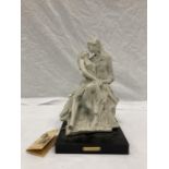 A SIGNED BARBETTA ITALIAN PORCELAIN SCULPTURE OF TWO LADIES, SAMPLE NUMBER 2/1000 HEIGHT APPROX 29CM