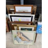 A LARGE COLLECTION OF VARIOUS FRAMED PRINTS AND PAINTINGS