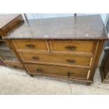 A VICTORIAN SATINWOOD CHEST OF TWO SHORT AND TWO LONG DRAWERS, STAMPED S.J.WARING & SONS, LIVERPOOL,