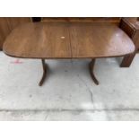 A RETRO G PLAN EXTENDING DINING TABLE 63" X 39" (LEAF 18.5") ON WHALE FIN LEGS