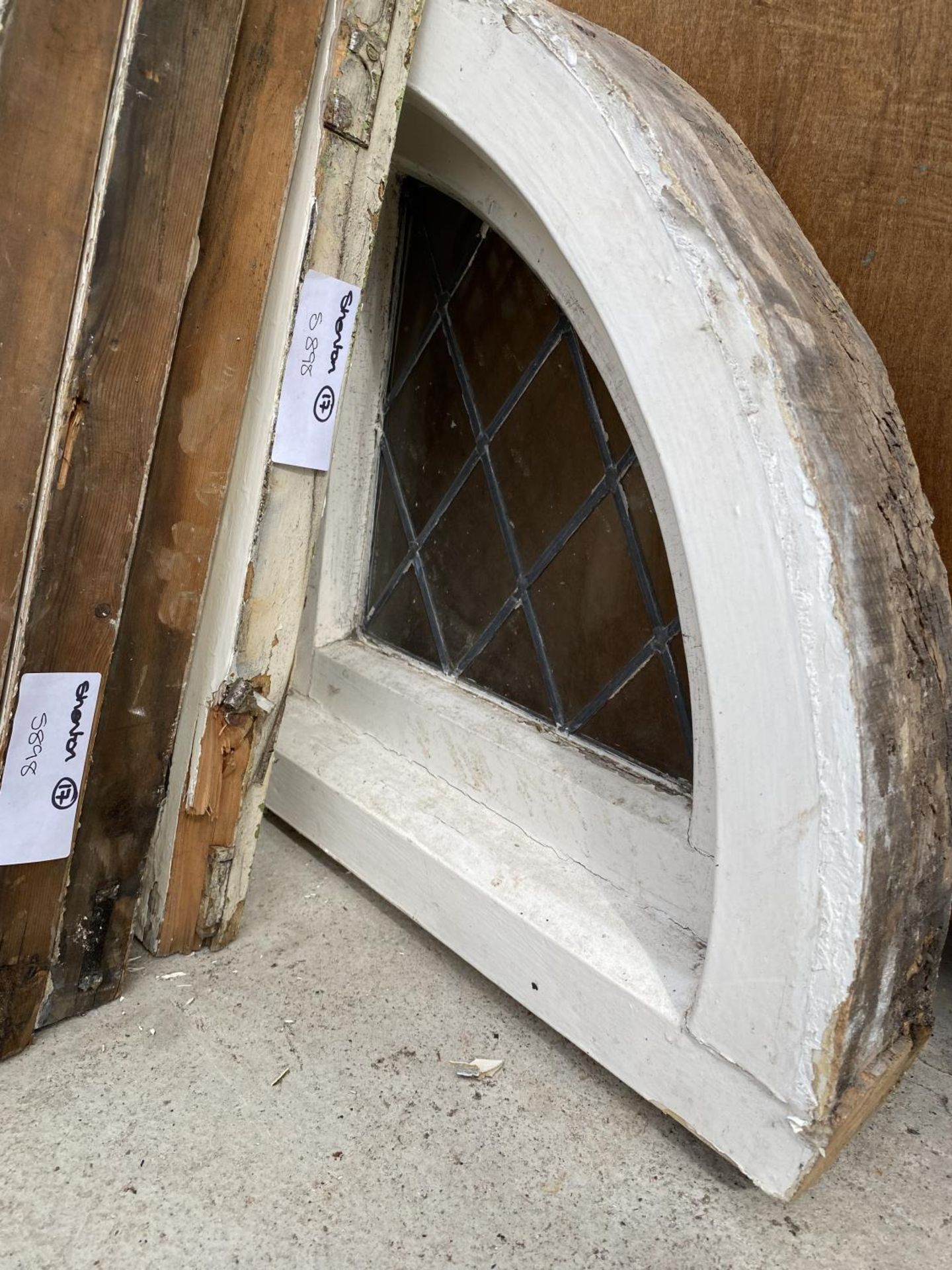 FIVE WODDEN FRAMED GLAZED AND LEADED WINDOWS - Image 6 of 21