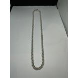 A HEAVY MARKED SILVER BELCHER CHAIN NECKLACE LENGTH 20 INCHES