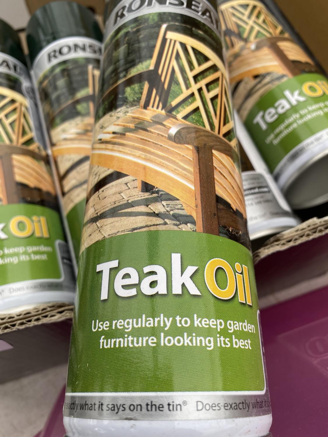 A COLLECTION OF TEN SPRAY CANS OF RONSEAL TEAK OIL - Image 2 of 2