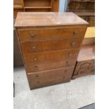 A MID 20TH CENTURY CHEST OF SIX DRAWERS