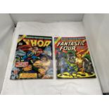 TWO MARVEL TREASURY EDITION COMICS FROM 1976 - NO 10 'THE MIGHTY THOR' AND NO 11 'THE FANTASTIC