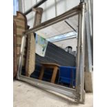 A MODERN SILVER GILT WALL MIRROR, 83X58"