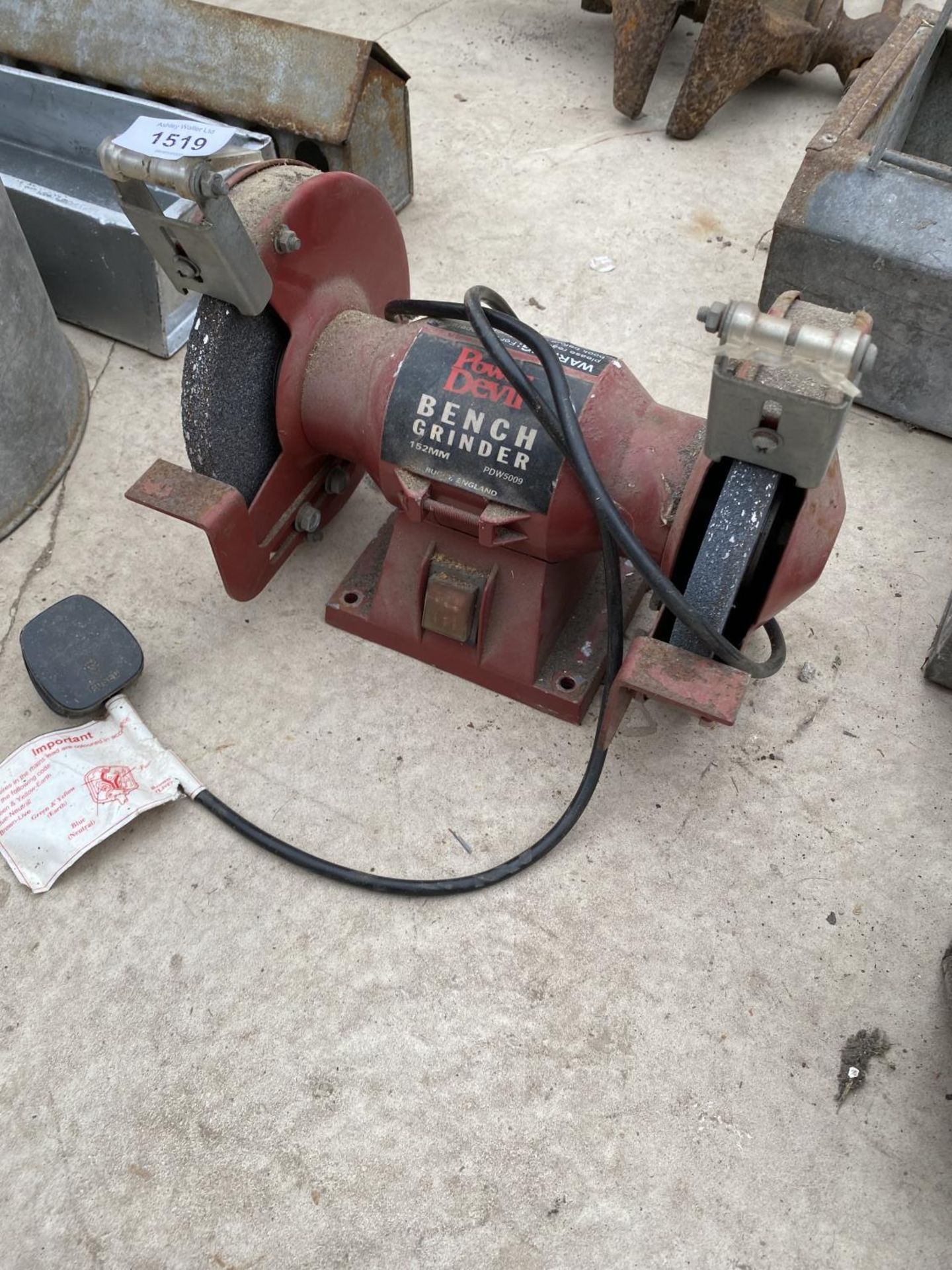 A POWER DEVIL BENCH GRINDER